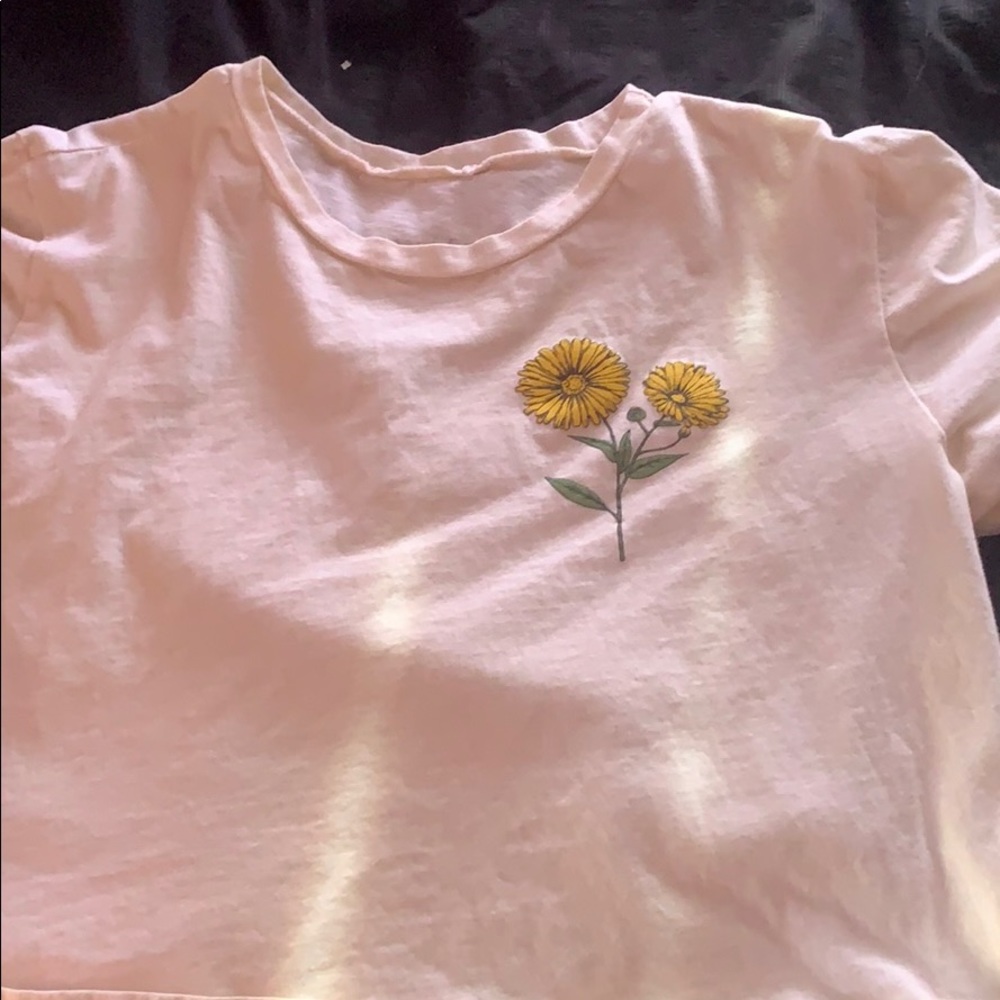 Cream colored daisy crop top
